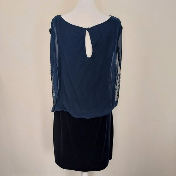 Cache Size 12 Velvet Navy Blue Mini Dress - Picture 6 of 10
